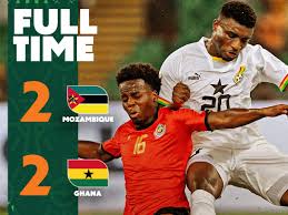 Ghana throw away two goals to draw with Mozambique in Ebimpe