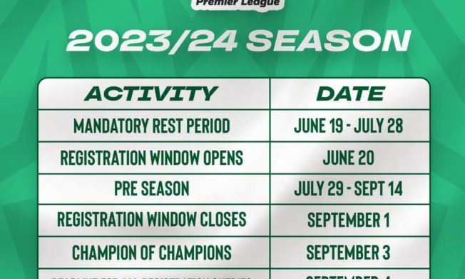 Calendar for 2023/24 Ghana Premier League season