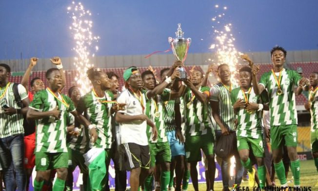 President Simeon-Okraku congratulates Bofoakwa Tano on Premier League promotion