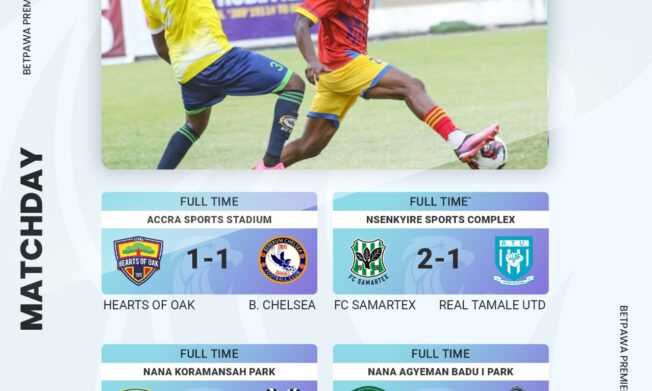 FC Samartex grab home points, Berekum Chelsea frustrate Hearts of Oak