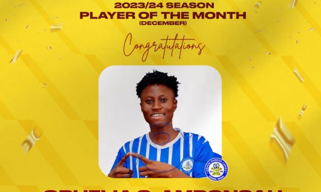 Ophelia Amponsah wins NASCO player of the month for December