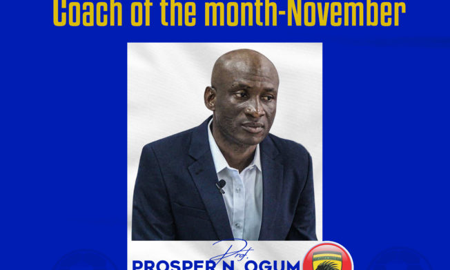 Prosper Narteh Ogum wins NASCO Coach of the Month - November