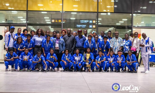 President Simeon-Okraku welcomes WAFU B Champions, Ampem Darkoa Ladies back home